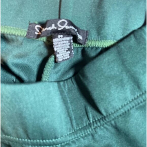 French Laundry M Green Stretch Elastic Waist Faux Back Pockets Ankle Zip Pants - Picture 6 of 6